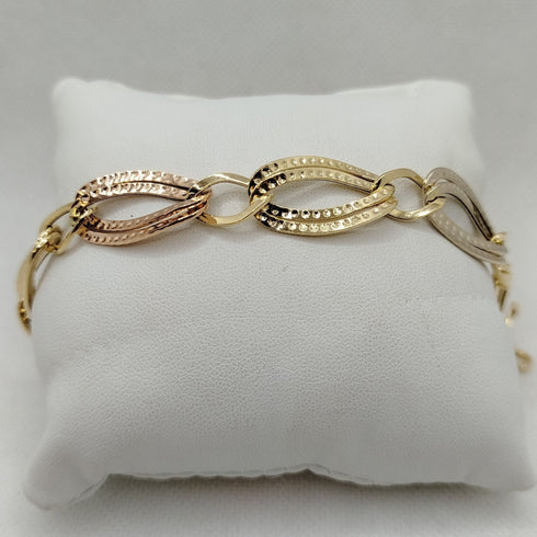 Bracciale oro 3 colori catena larga 4,40 gr | Gioiellitosti.it